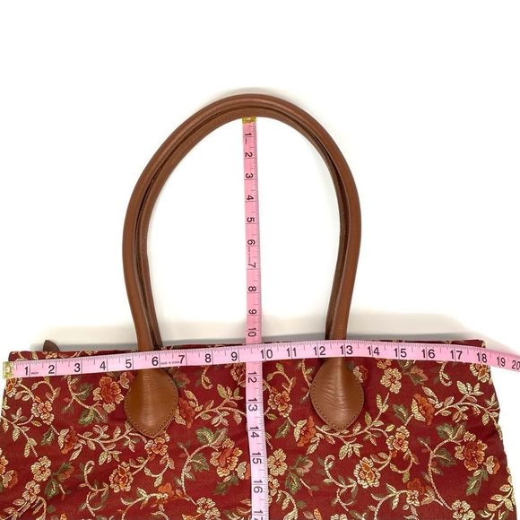 Pasttimes vintage floral fabric large tote bag w pouch - Picture 13 of 15